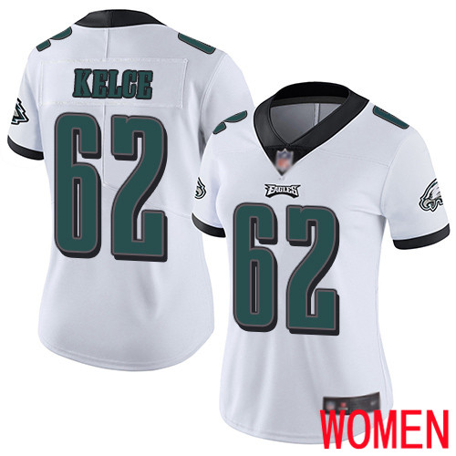 Women Philadelphia Eagles #62 Jason Kelce White Vapor Untouchable NFL Jersey Limited Player Football->youth nfl jersey->Youth Jersey